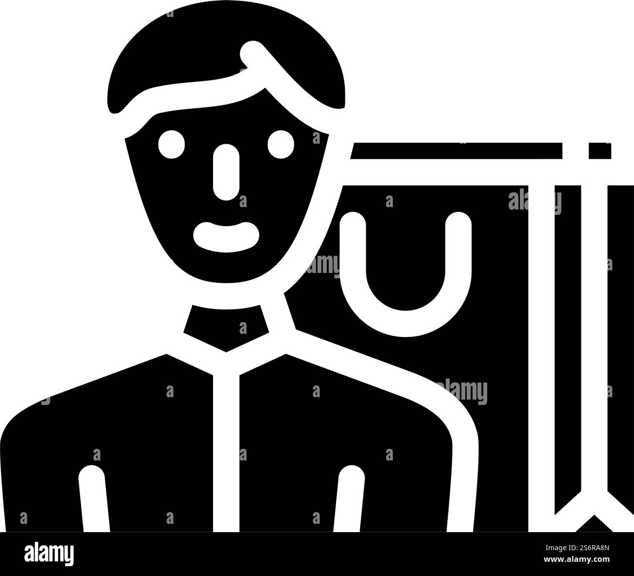 vettore icona glifo shopping bag. cartello della shopping bag. illustrazione nera del simbolo del contorno isolato. illustrazione vettoriale dell'icona del glifo della shopping bag Illustrazione Vettoriale