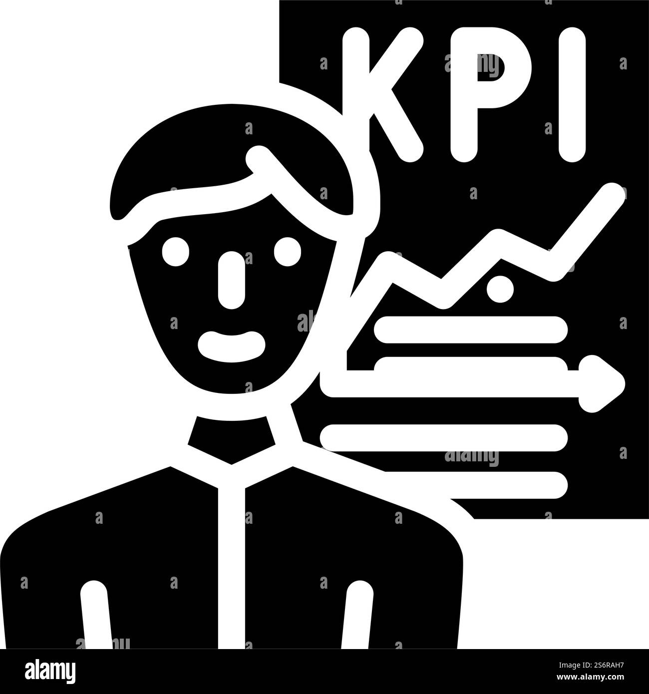 vettore icona glifo venditore kpi. firma del venditore kpi. illustrazione nera del simbolo del contorno isolato. illustrazione vettoriale icona glifo venditore kpi Illustrazione Vettoriale