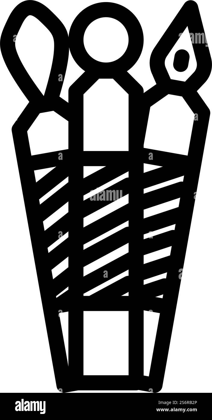strumenti per la pulizia del vettore dell'icona della linea della pelle. strumenti per la pulizia dei segni cutanei. illustrazione nera del simbolo del contorno isolato. strumenti per la pulizia dell'immagine vettoriale dell'icona della linea della pelle Illustrazione Vettoriale