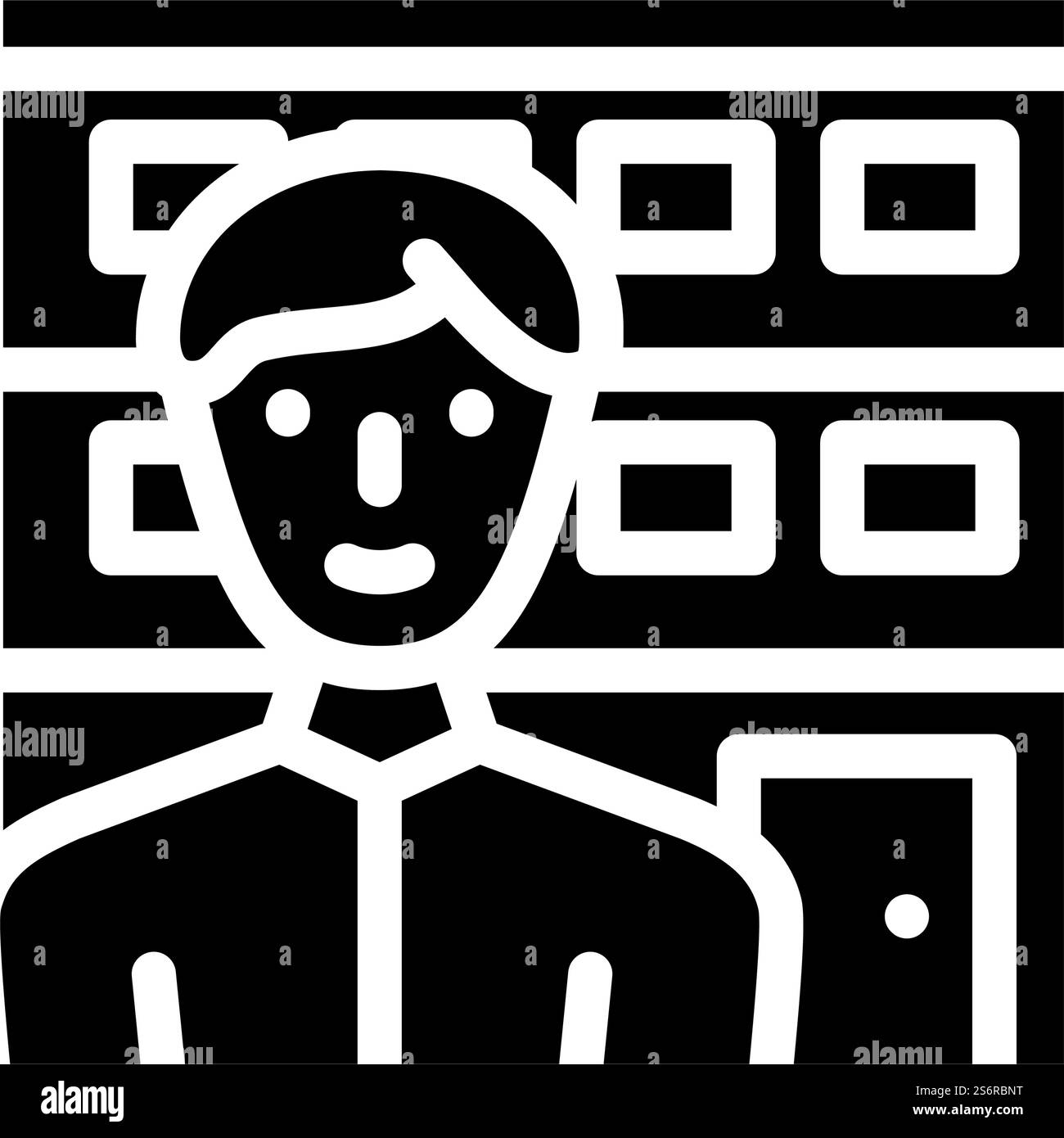 vettore icona glifo venditore proprietà. cartello del venditore immobiliare. illustrazione nera del simbolo del contorno isolato. illustrazione vettoriale dell'icona glifo del venditore di proprietà Illustrazione Vettoriale