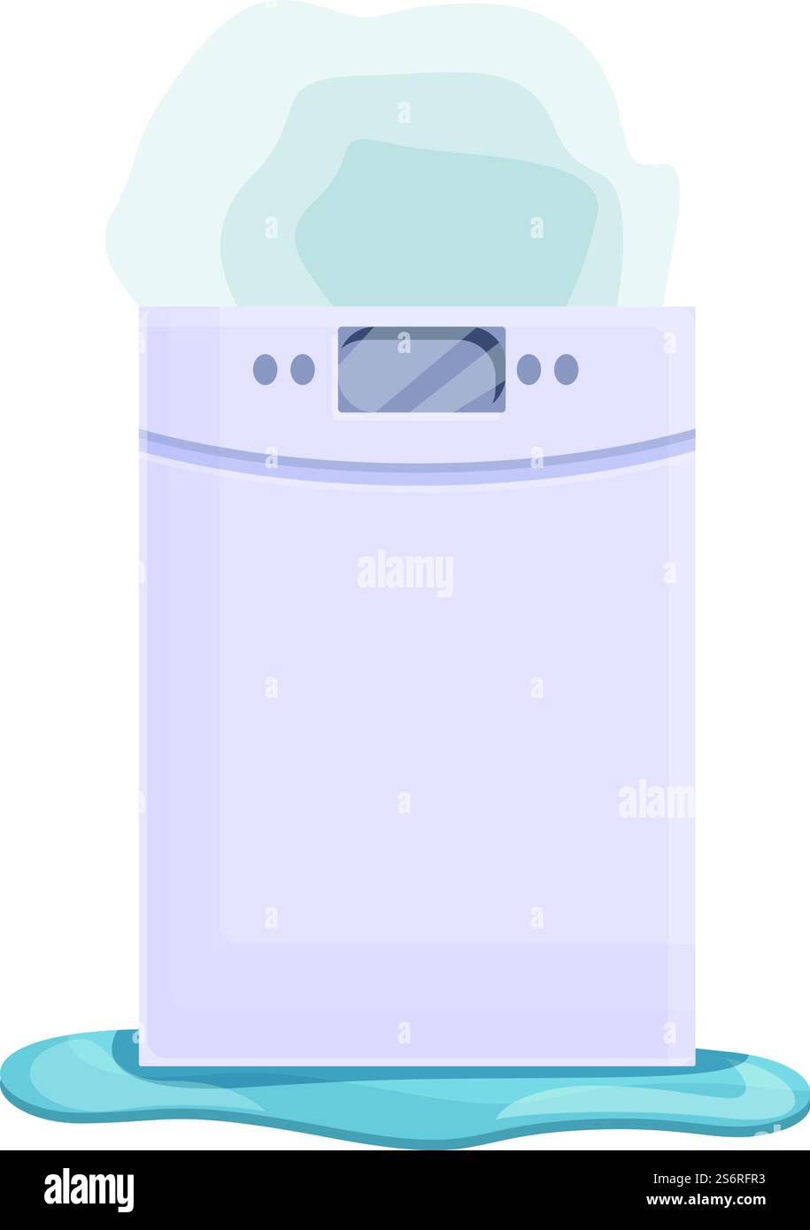 Icona problema lavastoviglie vettore cartone animato. Macchina rotta. Riparare l'apparecchio. Icona problema lavastoviglie vettore cartone animato. Macchina rotta Illustrazione Vettoriale