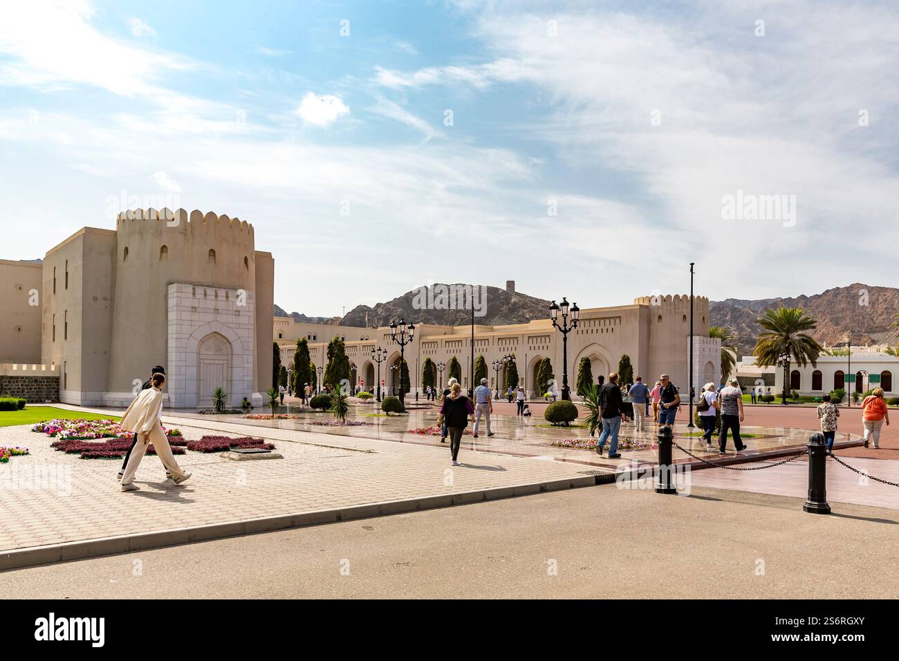 Edifici governativi, al Alam Palace, Mascate, Mascate, Oman, penisola arabica, Medio Oriente, Asia Foto Stock