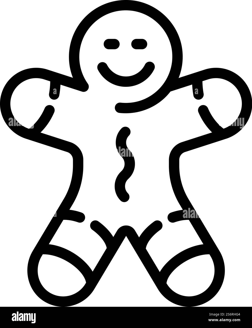 Icona del giocattolo dell'albero del pan di zenzero di Natale. Delinea l'icona vettoriale del giocattolo dell'albero del pan di zenzero di Natale per il web design isolato su sfondo bianco. Icona del giocattolo dell'albero del pan di zenzero di Natale, stile del contorno Illustrazione Vettoriale