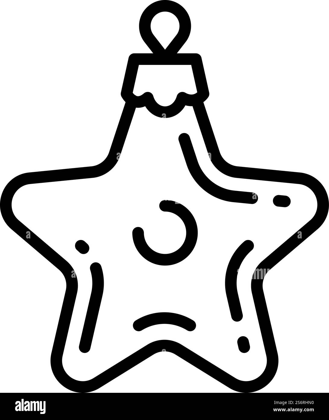 Icona del giocattolo dell'albero delle stelle verde di Natale. Delinea l'icona vettoriale del giocattolo dell'albero stellare verde di Natale per il web design isolato su sfondo bianco. Icona di un giocattolo verde natalizio, stile del contorno Illustrazione Vettoriale