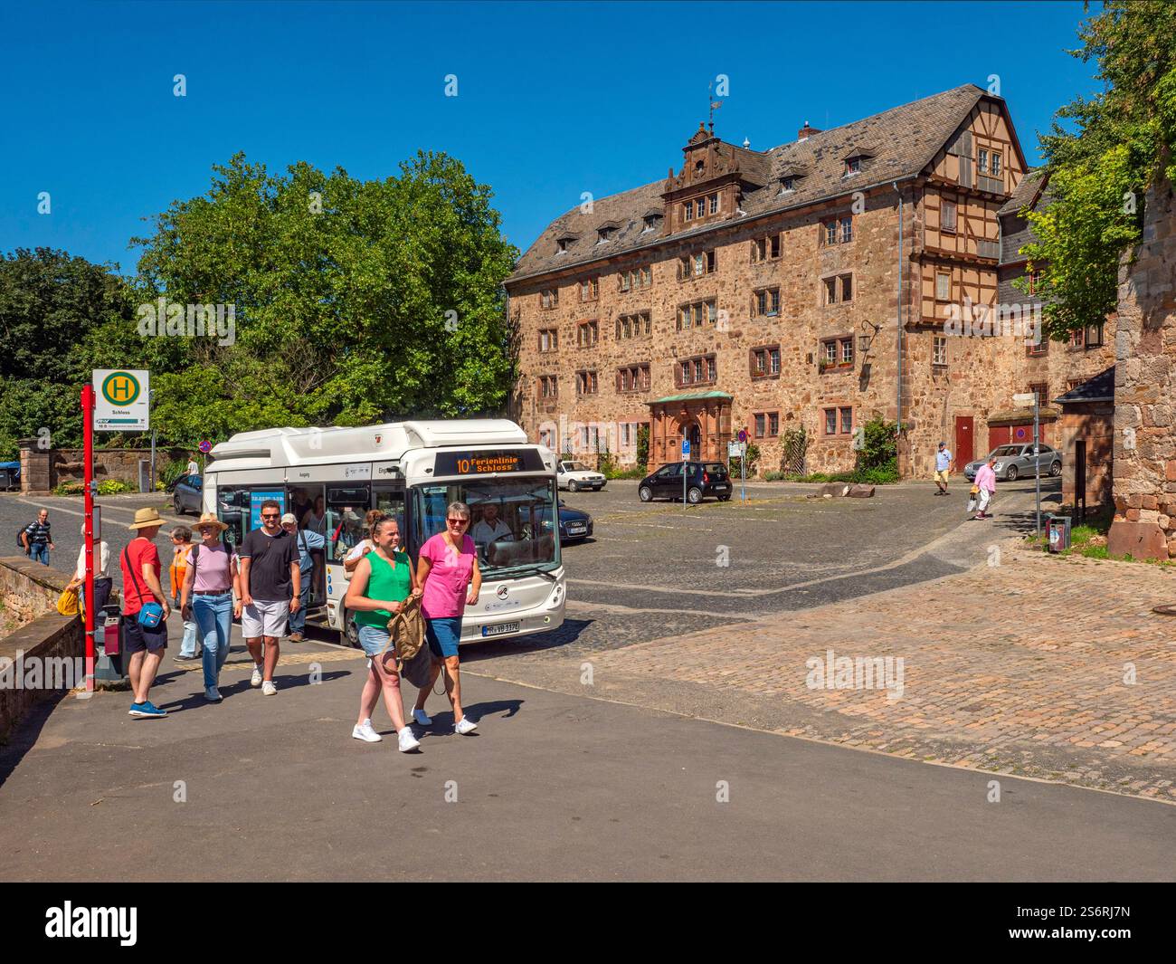 Percorso in autobus per il castello del Langravio, Marburgo, Lahn, Hessisches Bergland, Lahntal, Assia, Germania Foto Stock Percorso in autobus per il castello del Langravio, Marburgo, Lahn, Hessisches Bergland, Lahntal, Assia, Germania Foto Stock