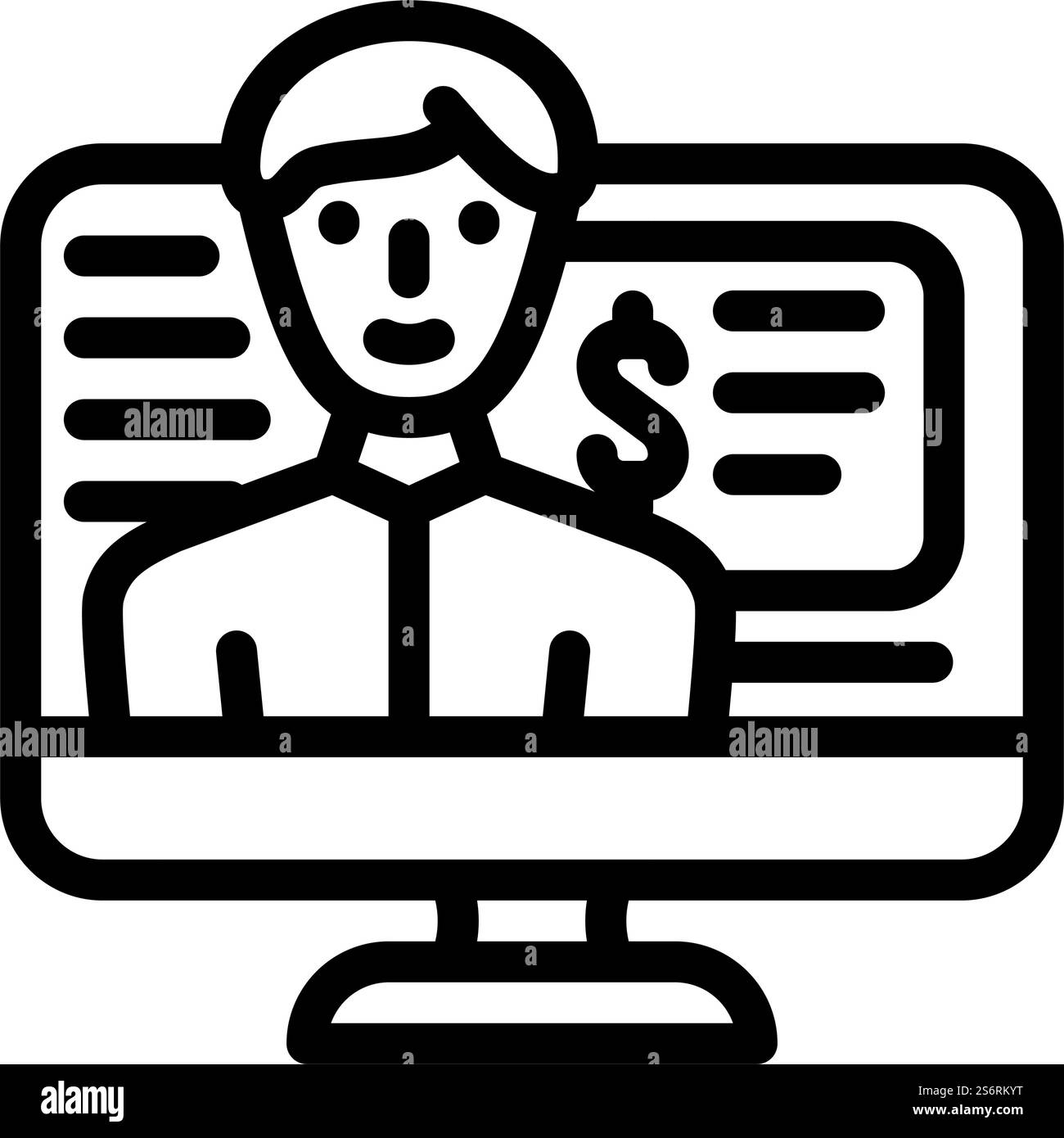 vettore icona linea di vendita online. firma vendite online. illustrazione nera del simbolo del contorno isolato. illustrazione vettoriale dell'icona della linea di vendita online Illustrazione Vettoriale