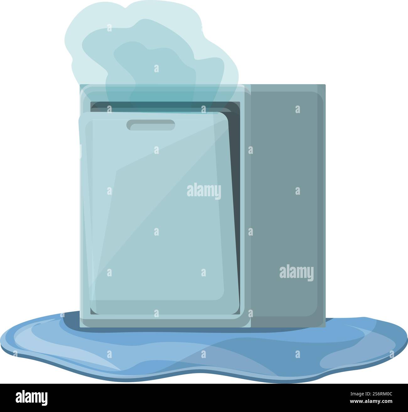 Icona lavastoviglie rotta vettore cartone animato. Riparare la macchina. Danni alla cucina. Icona lavastoviglie rotta vettore cartone animato. Riparare la macchina Illustrazione Vettoriale