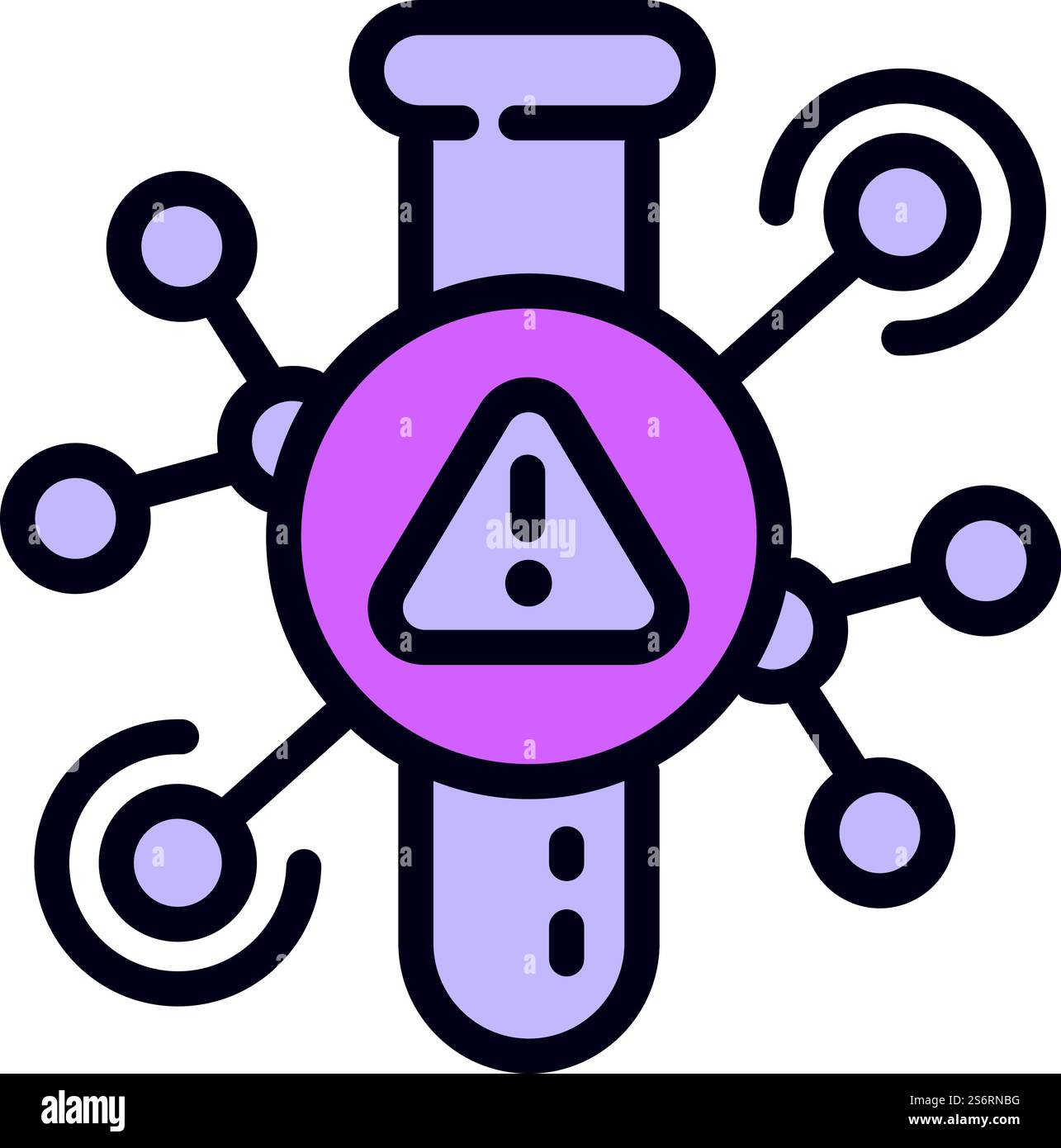 Provetta per test icona genetica contorno vettore. Genoma del DNA. Laboratorio di modifica. Provetta per test icona genetica contorno vettore. Genoma del DNA Illustrazione Vettoriale