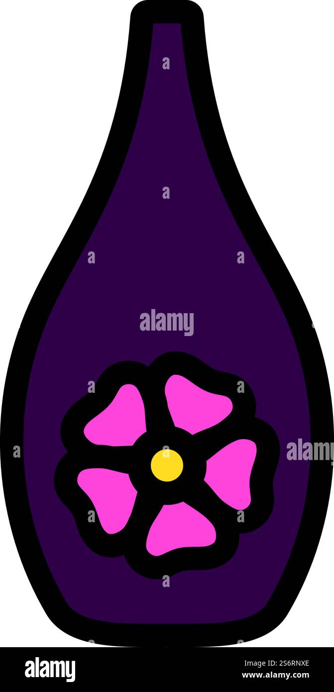Icona olio essenziale. Contorno grassetto modificabile con disegno di riempimento a colori. Illustrazione vettoriale. Illustrazione Vettoriale