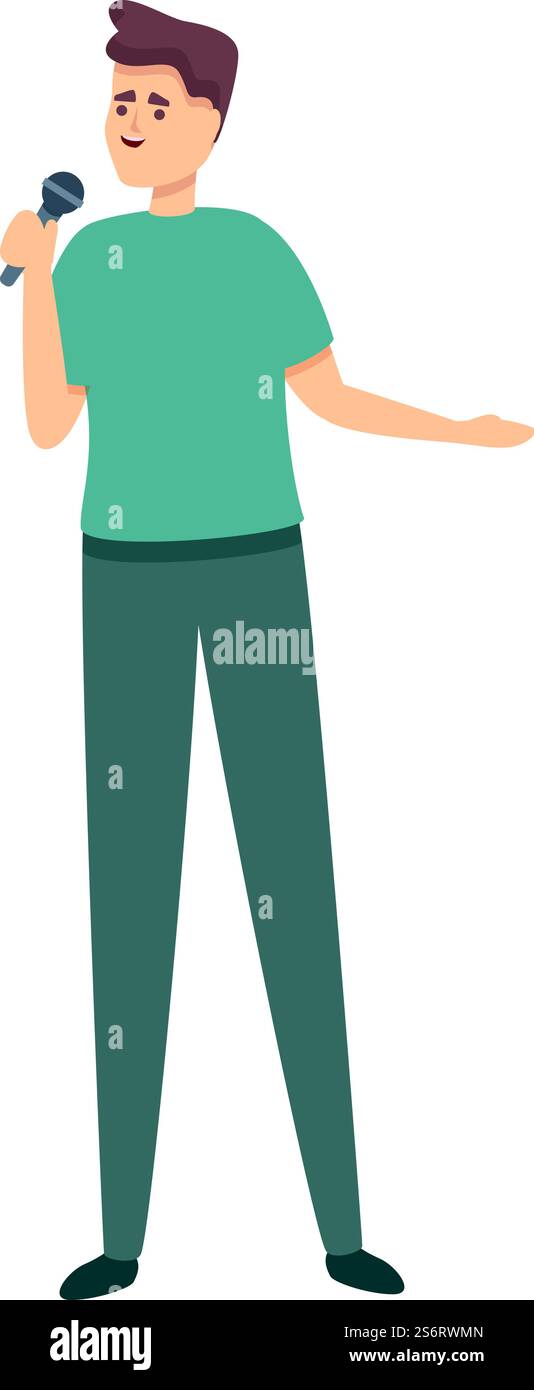 Vettore cartoni animati con icona di follow-up altoparlante. I media parlano. Podio sociale. Vettore cartoni animati con icona di follow-up altoparlante. I media parlano Illustrazione Vettoriale