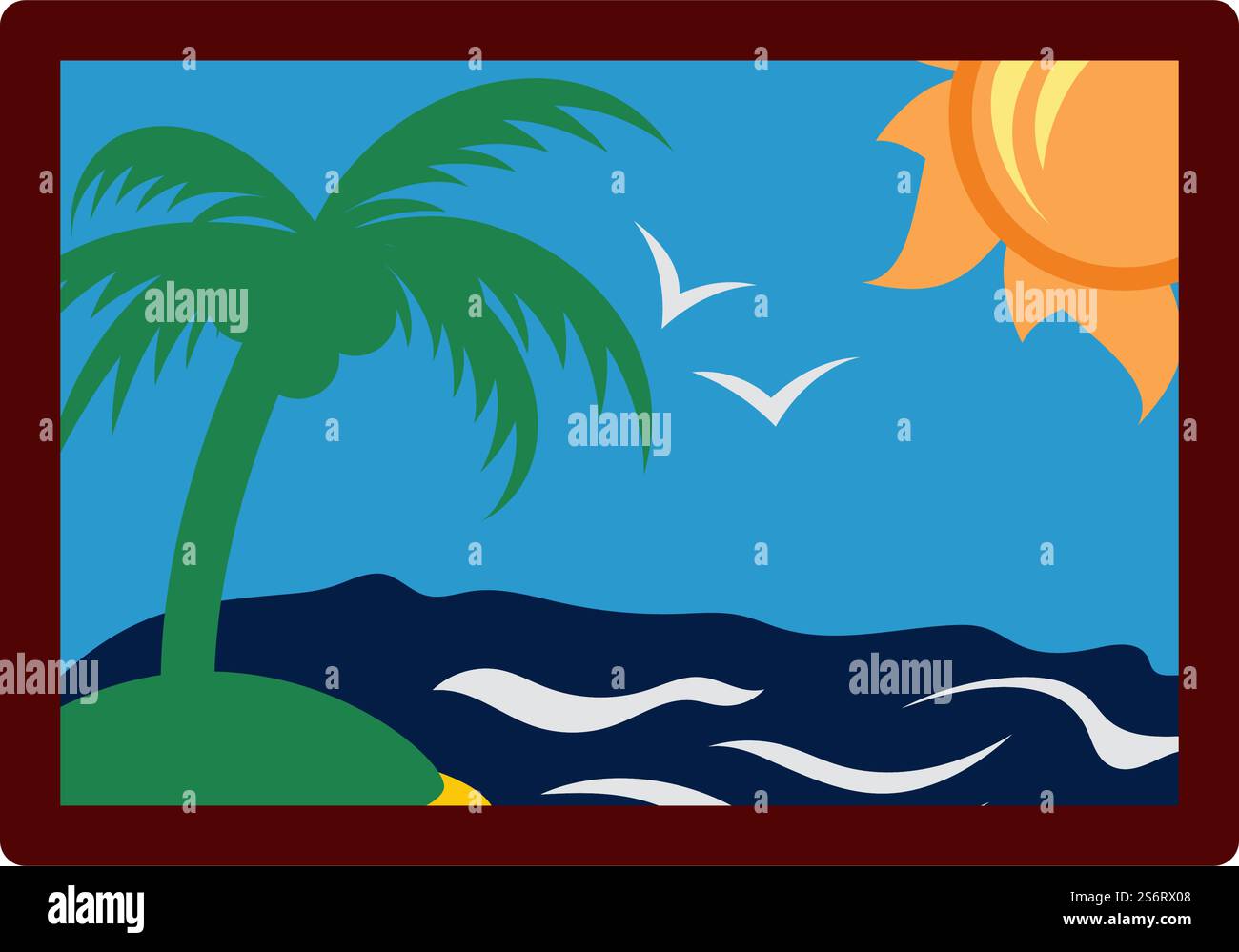 Icona Landscape Art. Design a colori piatti. Illustrazione vettoriale. Illustrazione Vettoriale