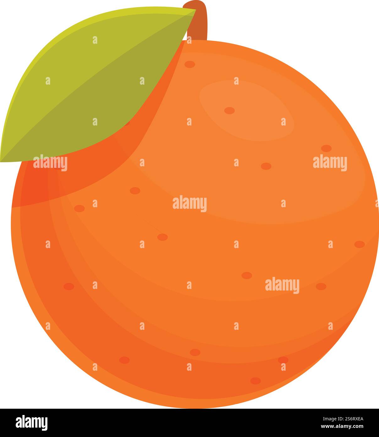 Vettore cartoni animati icona frutta arancione. Foglia di succo. Agrumi freschi. Vettore cartoni animati icona frutta arancione. Foglia di succo Illustrazione Vettoriale