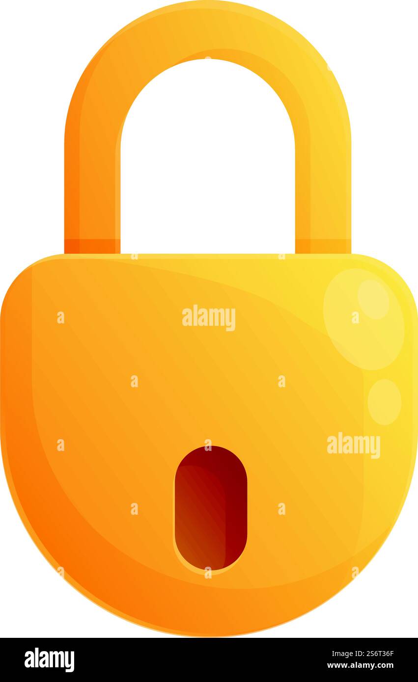 Icona del lucchetto dorato vettore dei cartoni animati. gui Poker. Menu vegas. Icona del lucchetto dorato vettore dei cartoni animati. gui Poker Illustrazione Vettoriale