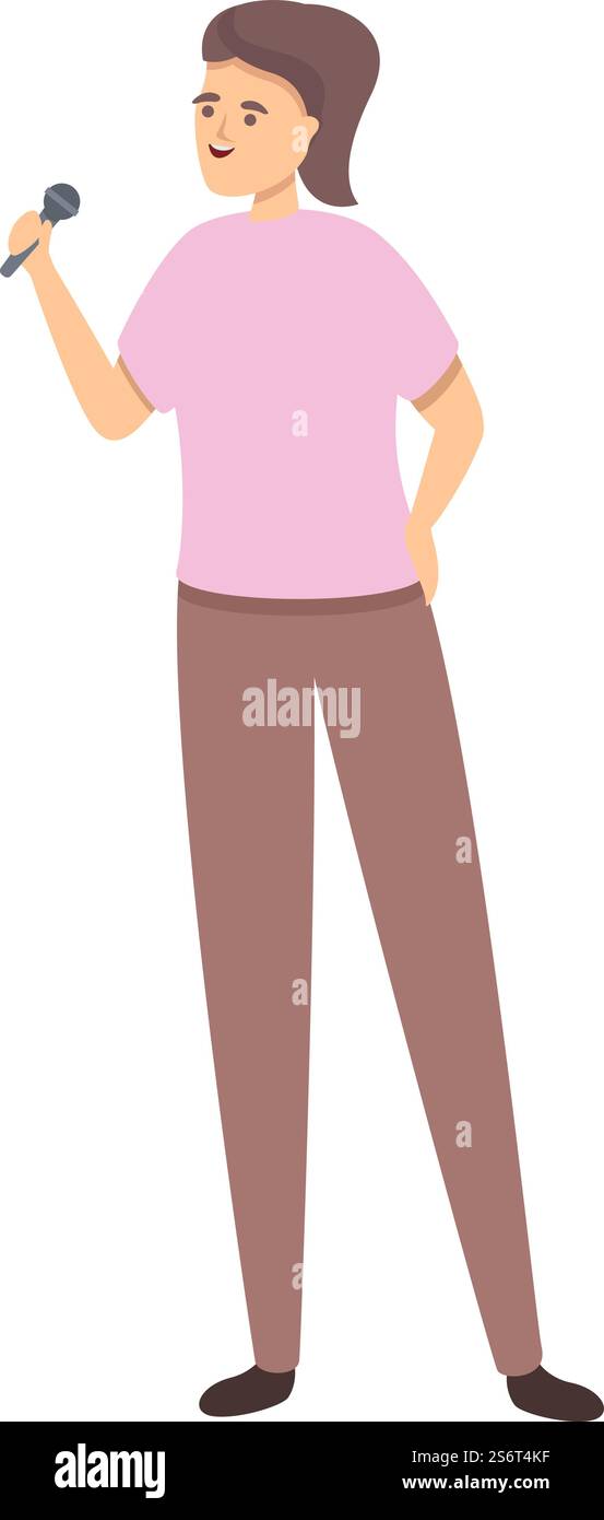 Vettore cartoni animati icona altoparlante conferenza. Persona sociale. Uomini d'affari. Vettore cartoni animati icona altoparlante conferenza. Persona sociale Illustrazione Vettoriale