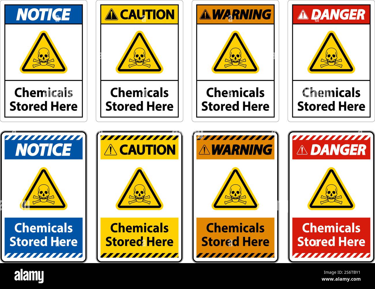 Etichetta prodotti chimici conservati qui Sign on White background Illustrazione Vettoriale