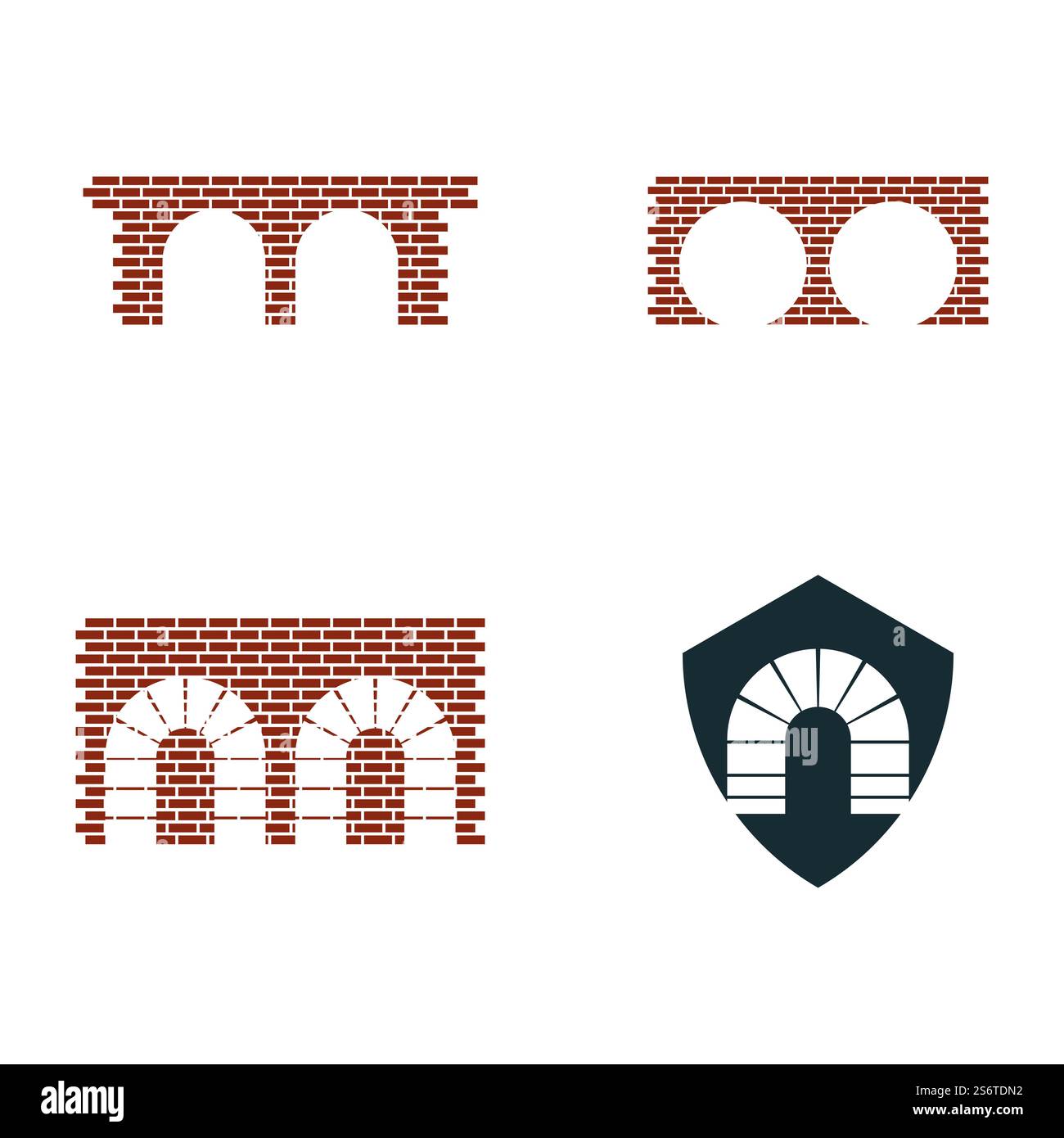 Design vettoriale con logo ponte in mattoni Illustrazione Vettoriale
