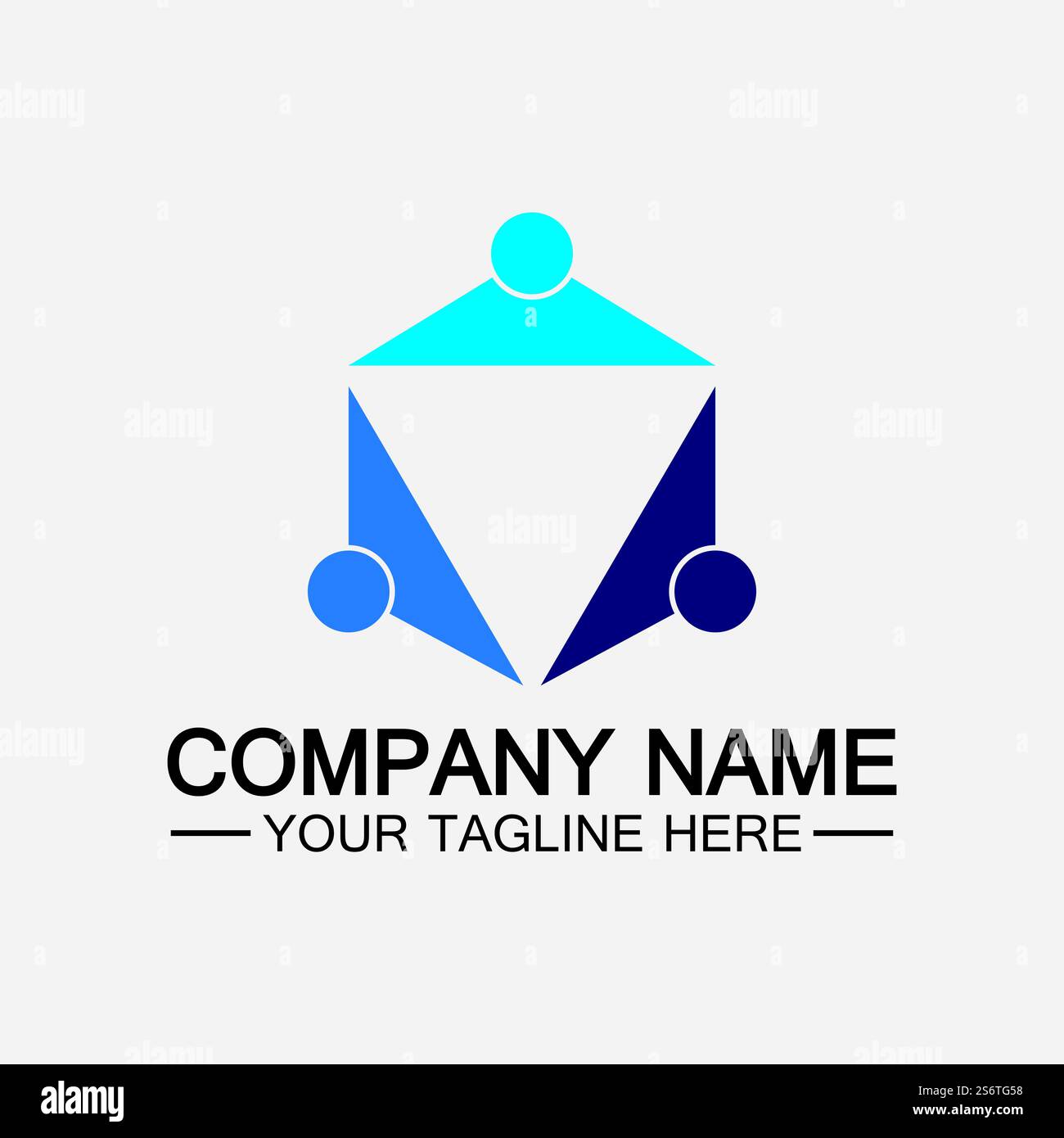 Lavoro di squadra che collega le persone concetto esagonale logo simbolo icona vettore disegno Illustrazione Vettoriale