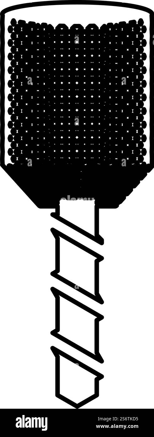 Trivella per punte nella testa utensile di foratura mandrino della fresatrice icona della linea del contorno di fabbrica CNC icona vettoriale di colore nero immagine sottile e piatta semplice. Trivella per punte nella testa utensile di foratura mandrino della fresatrice icona della linea del contorno di fabbrica CNC icona vettoriale di colore nero immagine piatta sottile Illustrazione Vettoriale