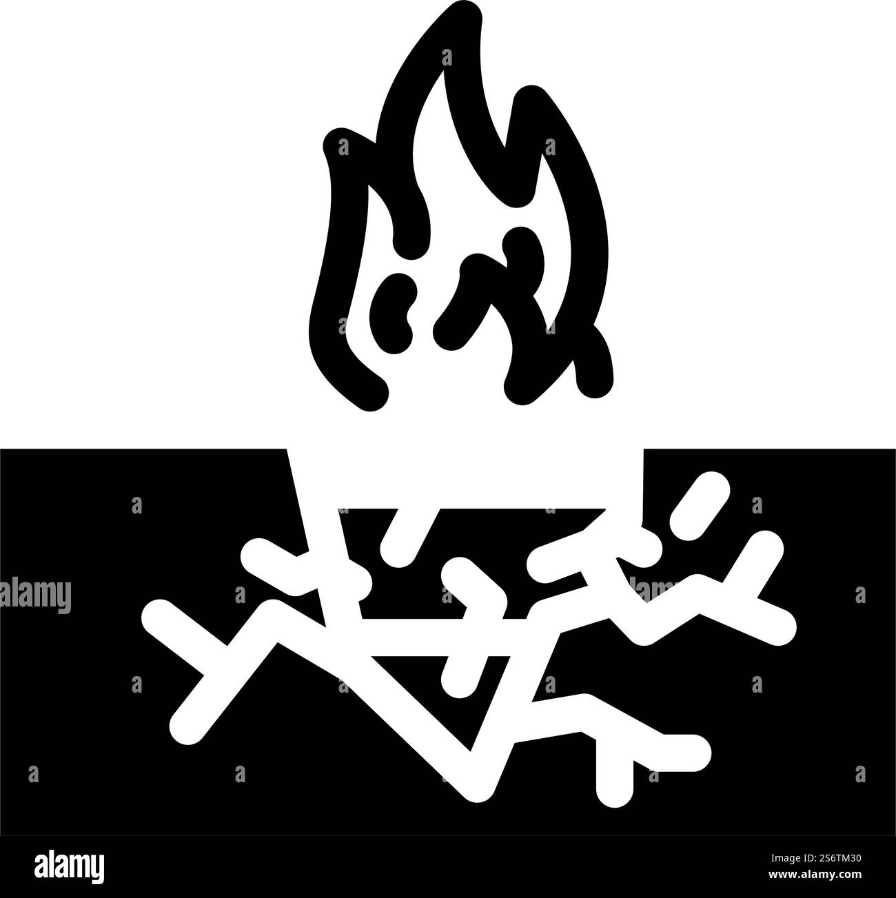 vettore icona glifo cavo rotto. segnale cavo rotto. illustrazione nera del simbolo del contorno isolato. illustrazione vettoriale dell'icona glifo del cavo rotto Illustrazione Vettoriale