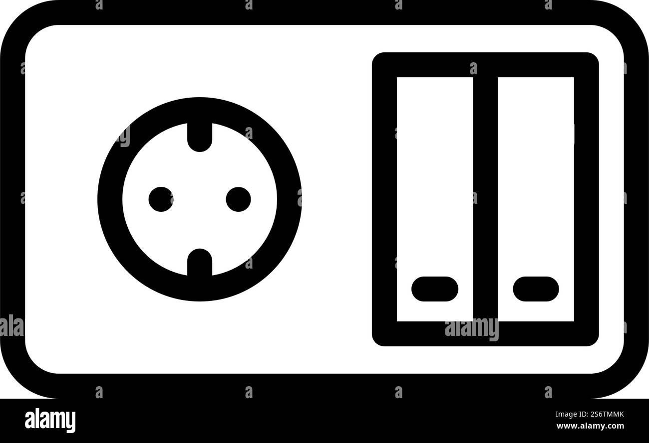 cambia vettore icona linea socket. segnale presa interruttore. illustrazione nera del simbolo del contorno isolato. illustrazione vettoriale dell'icona della linea della presa dell'interruttore Illustrazione Vettoriale