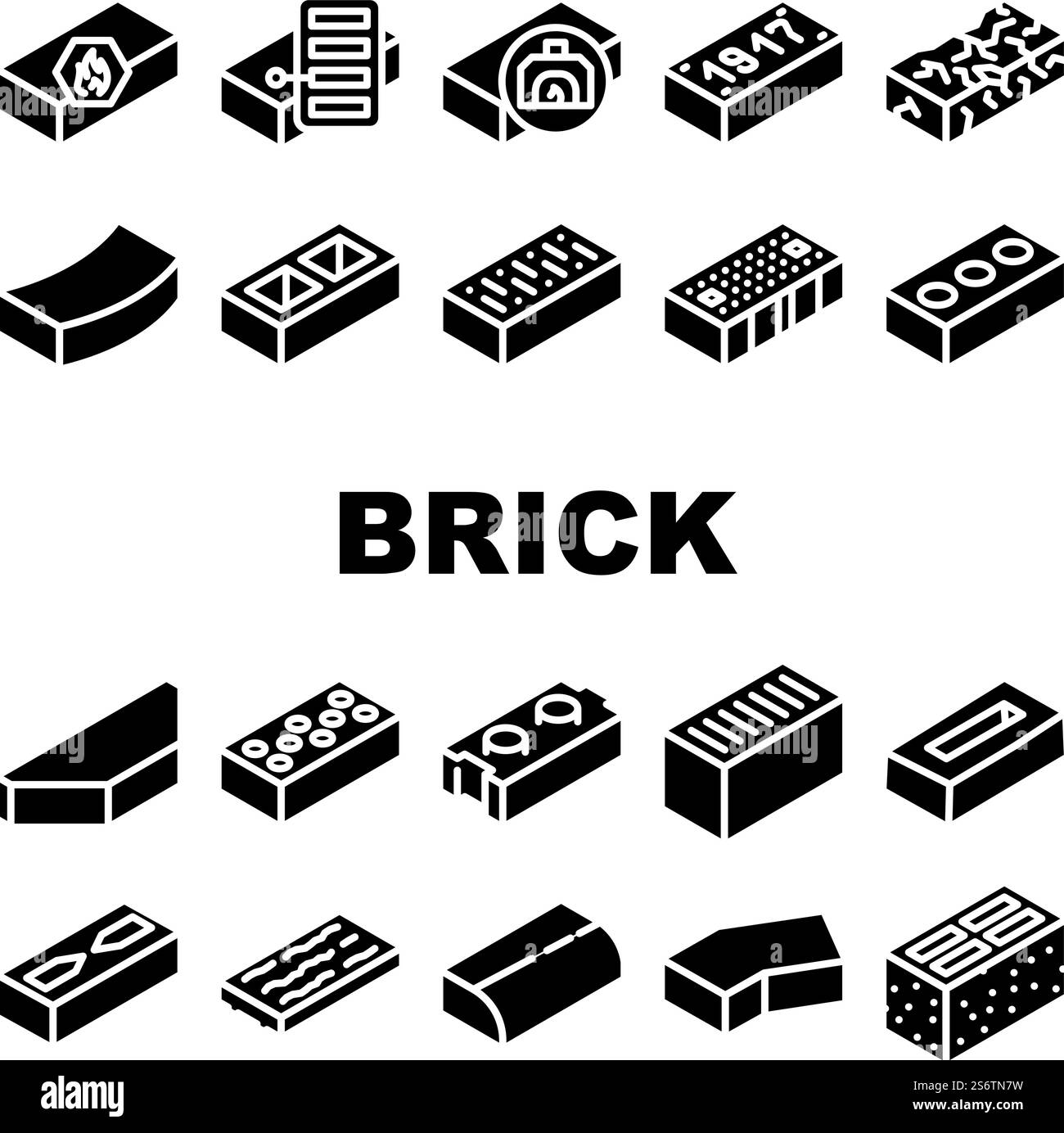 Brick for Building Construction Icons Set Vector. Mattone refrattario e difettoso, facciata esterna dell'edificio realizzata a mano, vecchio danneggiato. Pittogrammi Glyph in materiali cementizi e silicati illustrazioni nere. Brick for Building Construction Icons Set Vector Illustrazione Vettoriale Brick for Building Construction Icons Set Vector. Mattone refrattario e difettoso, facciata esterna dell'edificio realizzata a mano, vecchio danneggiato. Pittogrammi Glyph in materiali cementizi e silicati illustrazioni nere. Brick for Building Construction Icons Set Vector Illustrazione Vettoriale