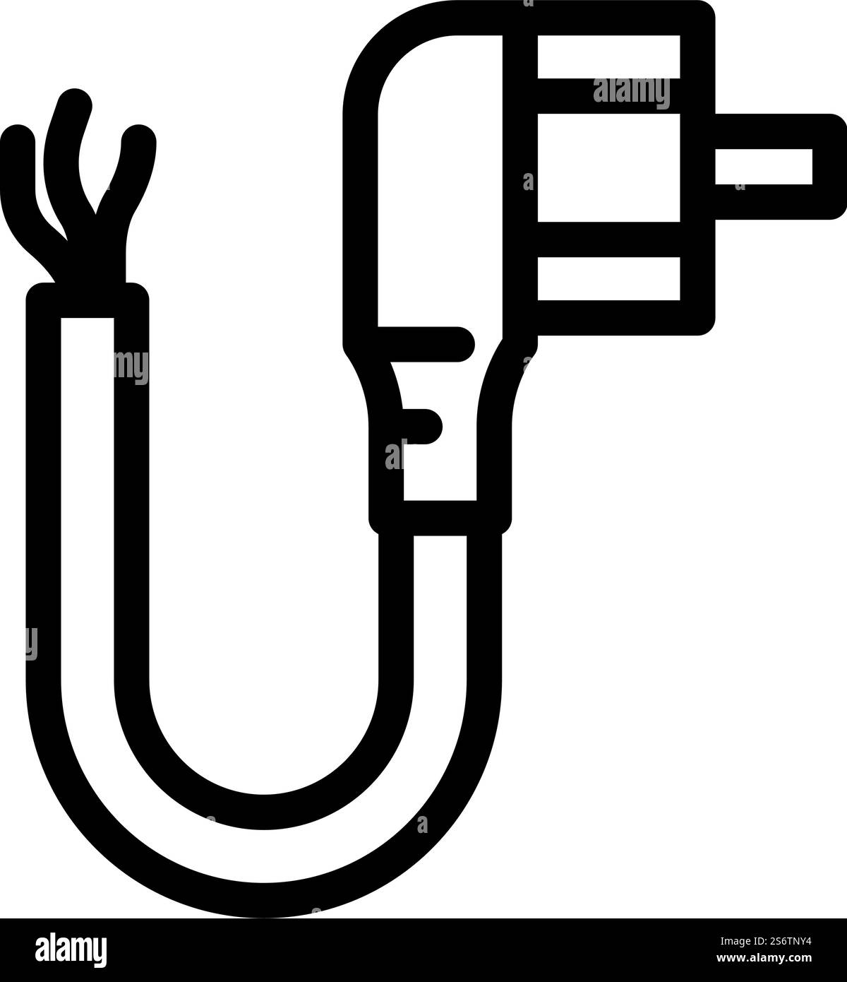 vettore dell'icona della linea dei cavi di alimentazione. cartello dei cavi di alimentazione. illustrazione nera del simbolo del contorno isolato. illustrazione vettoriale dell'icona della linea dei cavi di alimentazione Illustrazione Vettoriale