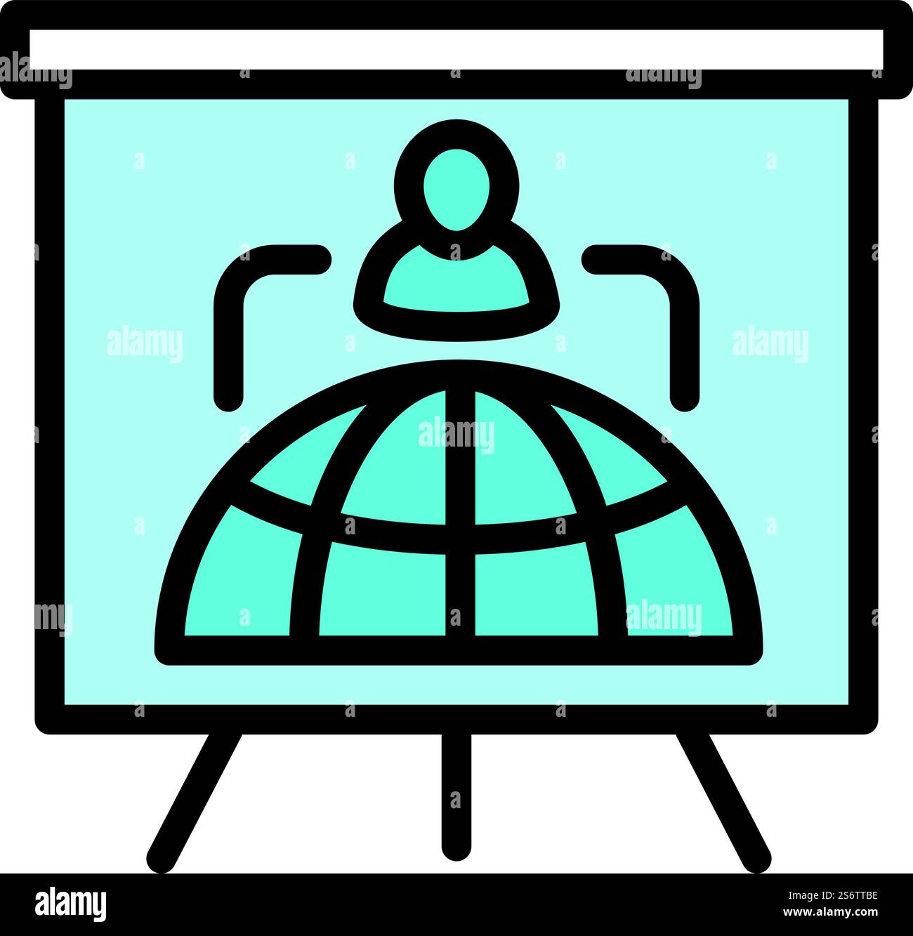 Vettore di contorno dell'icona di gestione globale. Economia sociale. Contenuti aziendali. Vettore di contorno dell'icona di gestione globale. Economia sociale Illustrazione Vettoriale