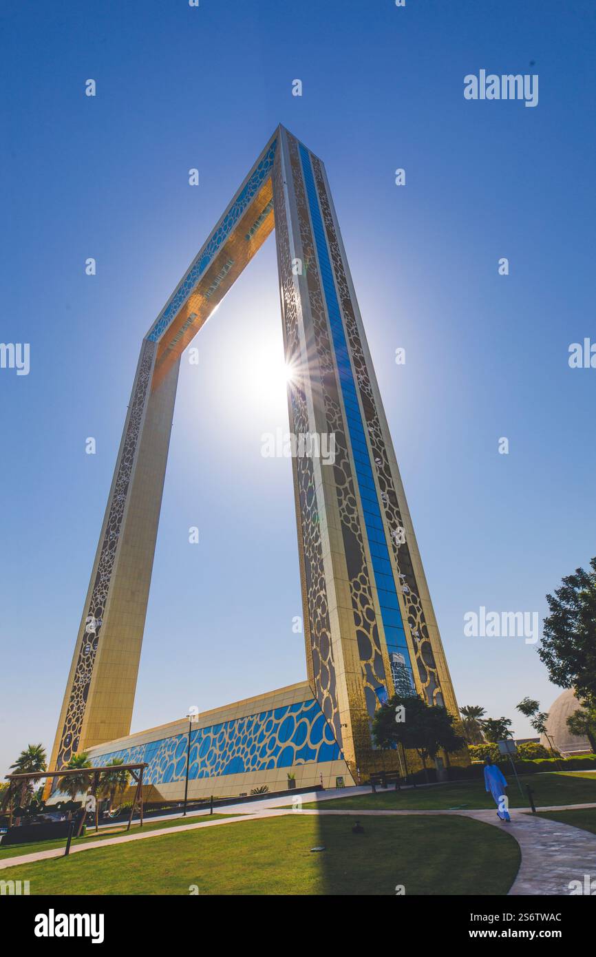 Medio Oriente, Emirati Arabi Uniti, Dubai, Zabeel Park. La cornice Foto Stock