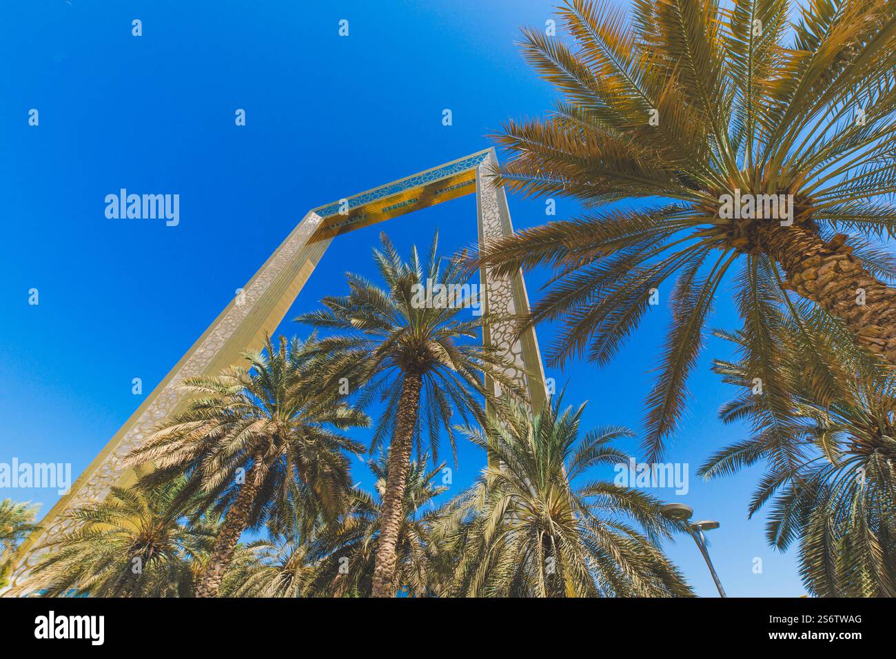 Medio Oriente, Emirati Arabi Uniti, Dubai, Zabeel Park. La cornice Foto Stock