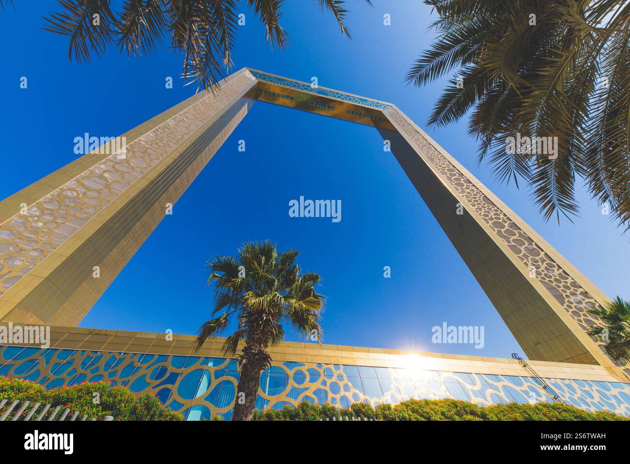 Medio Oriente, Emirati Arabi Uniti, Dubai, Zabeel Park. La cornice Foto Stock