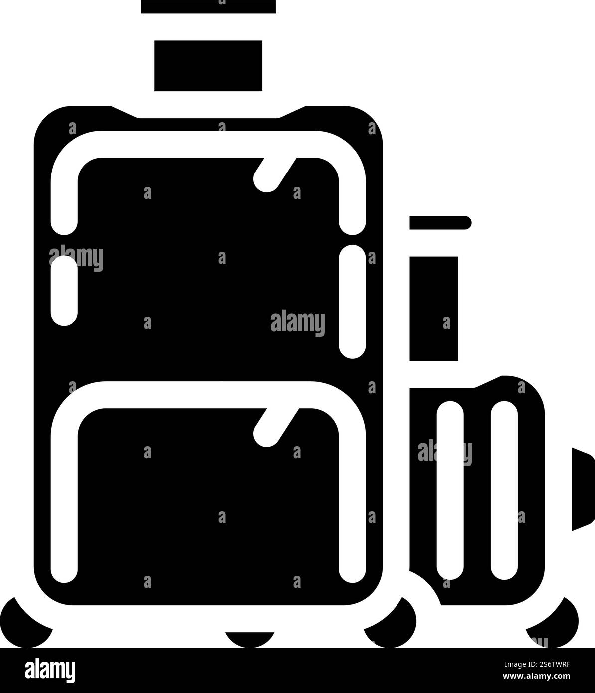 valigia viaggiatore bagaglio glifo icona vettore. cartello bagaglio viaggiatore valigia. illustrazione nera del simbolo del contorno isolato. illustrazione vettoriale dell'icona del glifo del bagaglio del viaggiatore della valigia Illustrazione Vettoriale