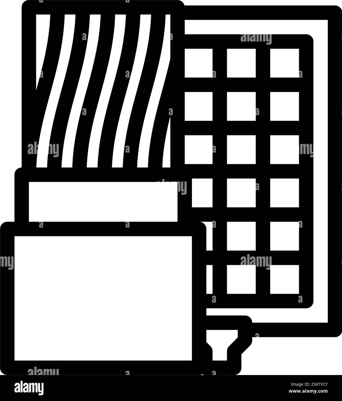 vettore icona linea cavi solari. segnale cavi solari. illustrazione nera del simbolo del contorno isolato. illustrazione vettoriale dell'icona della linea dei cavi solari Illustrazione Vettoriale
