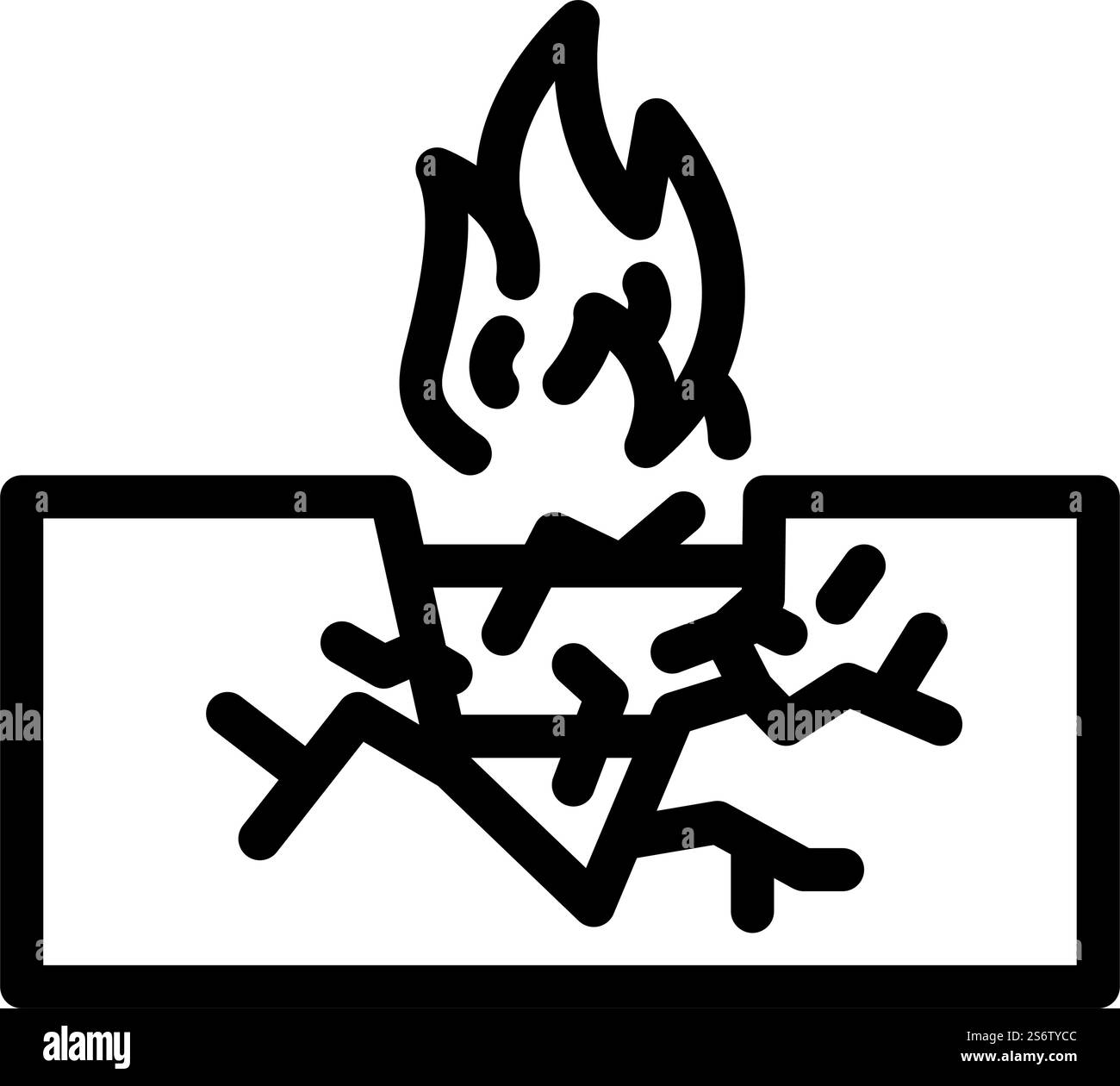 vettore icona linea cavo rotta. segnale cavo rotto. illustrazione nera del simbolo del contorno isolato. illustrazione vettoriale dell'icona della linea del cavo rotta Illustrazione Vettoriale