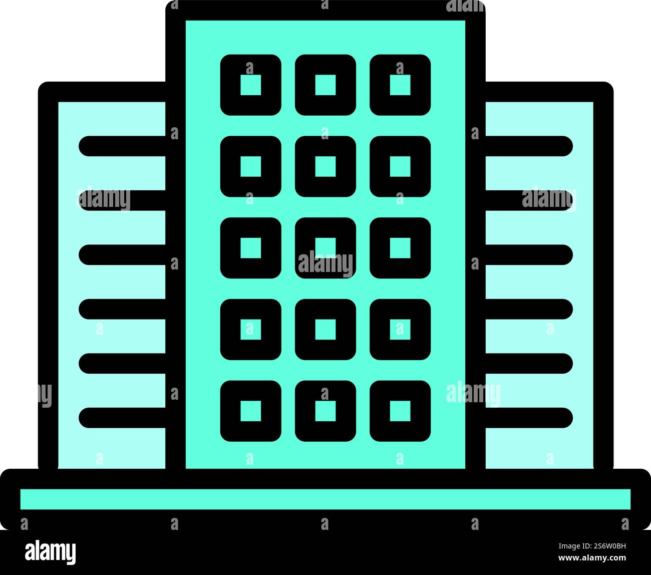 Vettore di contorno dell'icona dell'edificio aziendale. Economia sociale. Azienda commerciale. Vettore di contorno dell'icona dell'edificio aziendale. Economia sociale Illustrazione Vettoriale
