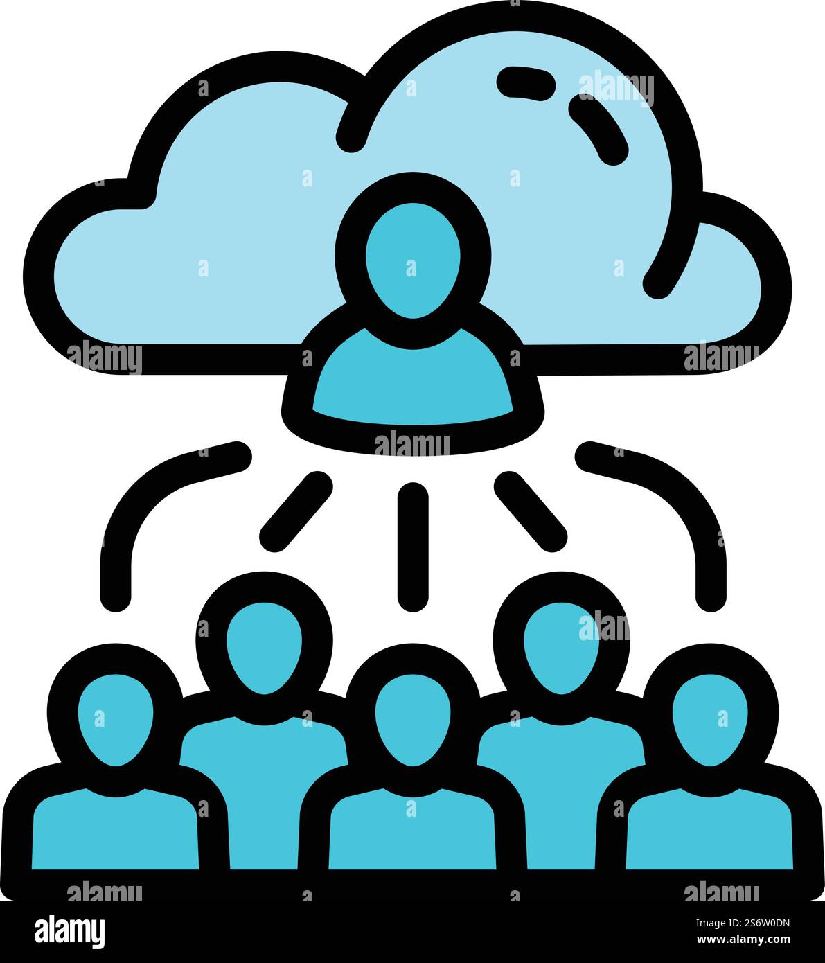 Vettore di contorno dell'icona aziendale. Social aziendale. Leadership economica. Vettore di contorno dell'icona aziendale. Social aziendale Illustrazione Vettoriale