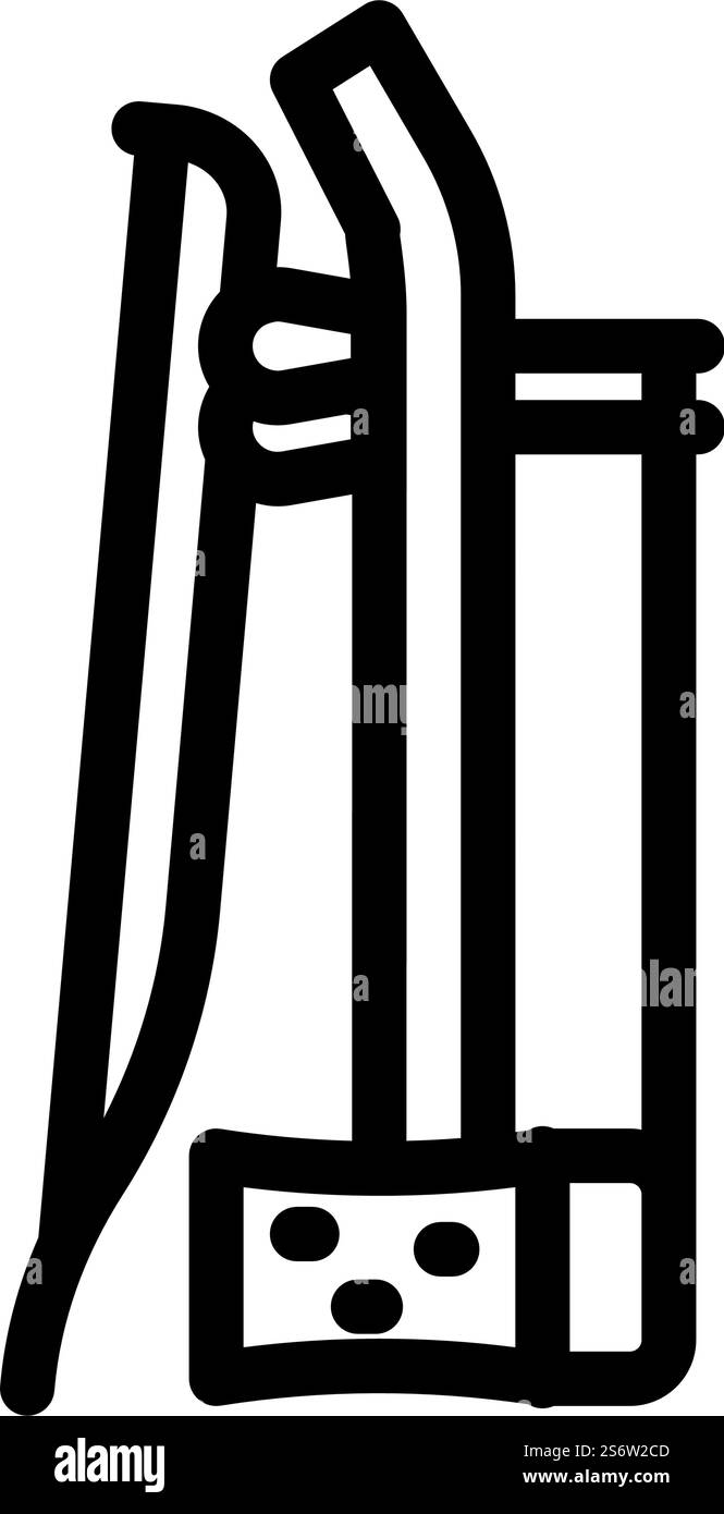 erhu vettore icona linea cinese. segno cinese erhu. illustrazione nera del simbolo del contorno isolato. illustrazione vettoriale dell'icona della linea cinese erhu Illustrazione Vettoriale