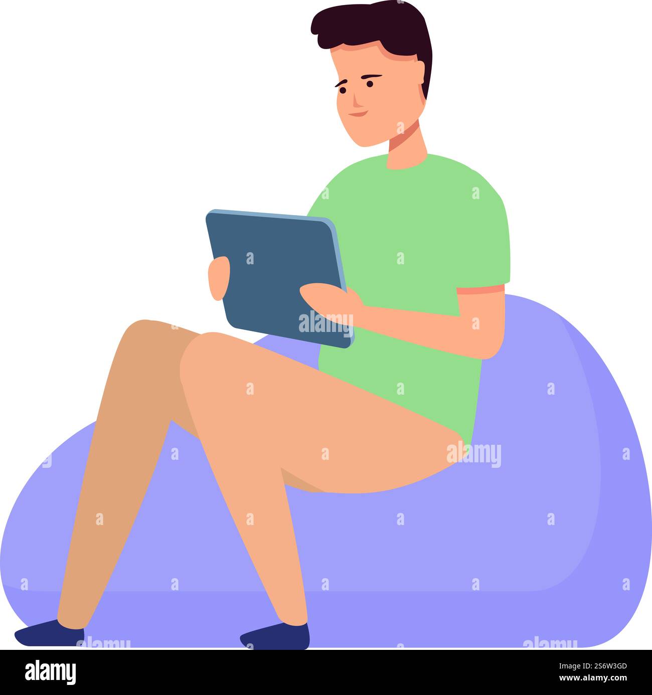 Rilassare il vettore cartoon dell'icona di lettura digitale. Cultura di archiviazione. Formazione del punto vendita. Rilassare il vettore cartoon dell'icona di lettura digitale. Cultura di archiviazione Illustrazione Vettoriale