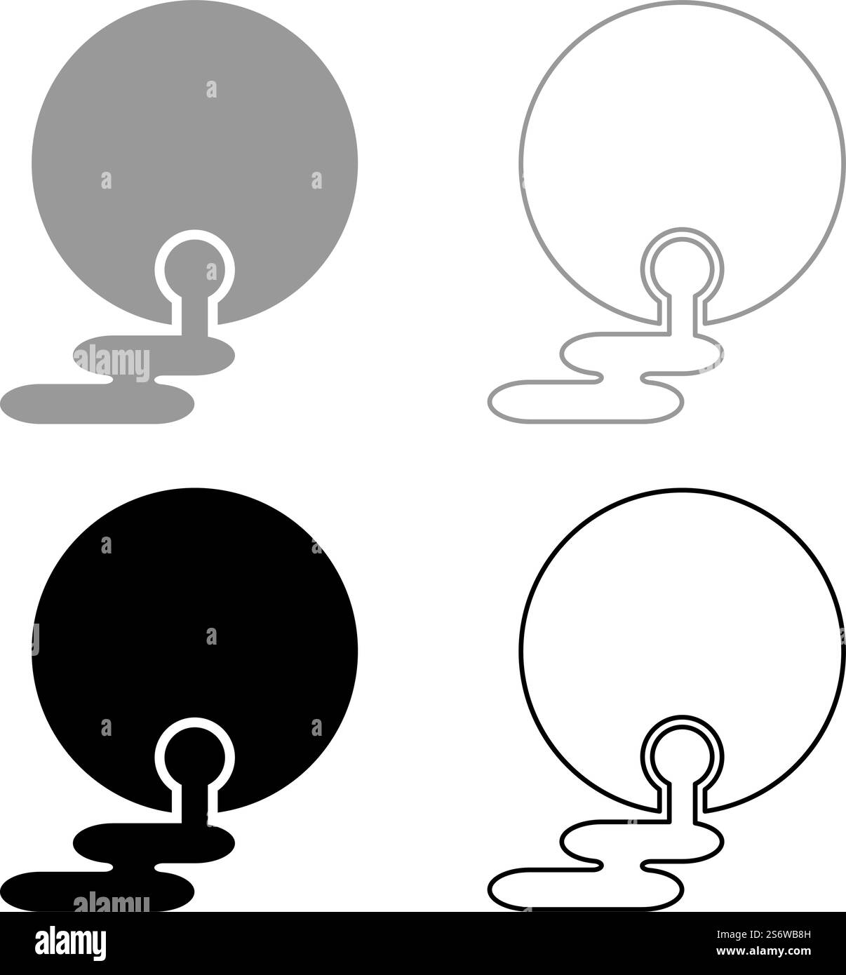 L'olio che fluisce dal serbatoio il carburante fuoriesce dall'inquinamento ambientale icona del set di fuoriuscite grezze grigio nero immagine vettoriale semplice contorno riempimento solido linea di contorno sottile stile piatto. L'olio che fluisce dalla camera di combustione fuoriesce dall'inquinamento ambientale icona del set di fuoriuscite grezze colore grigio nero immagine vettoriale contorno riempimento pieno linea di contorno sottile stile piatto Illustrazione Vettoriale