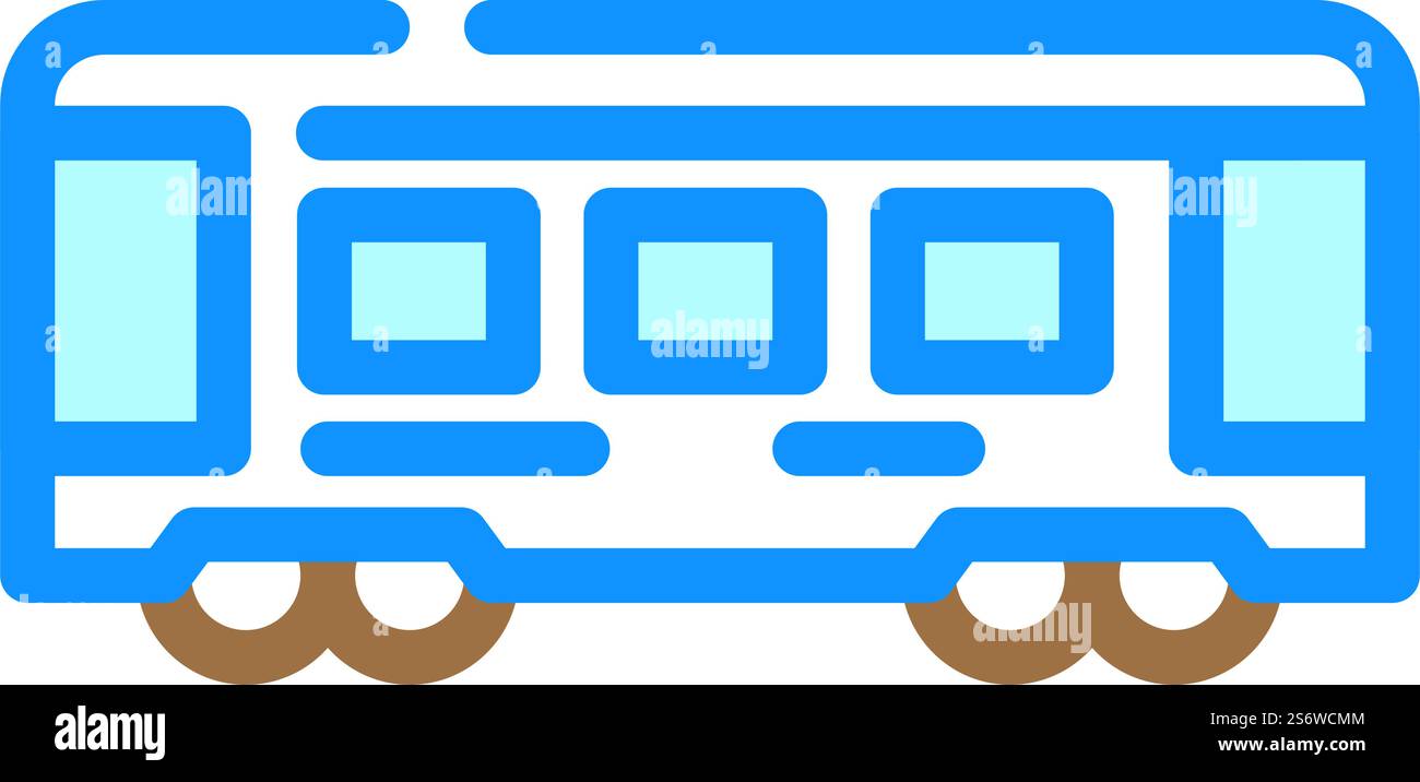 vettore icona colore trasporto ferroviario. cartello per il trasporto ferroviario. illustrazione del simbolo isolato. illustrazione vettoriale dell'icona del colore del trasporto ferroviario Illustrazione Vettoriale