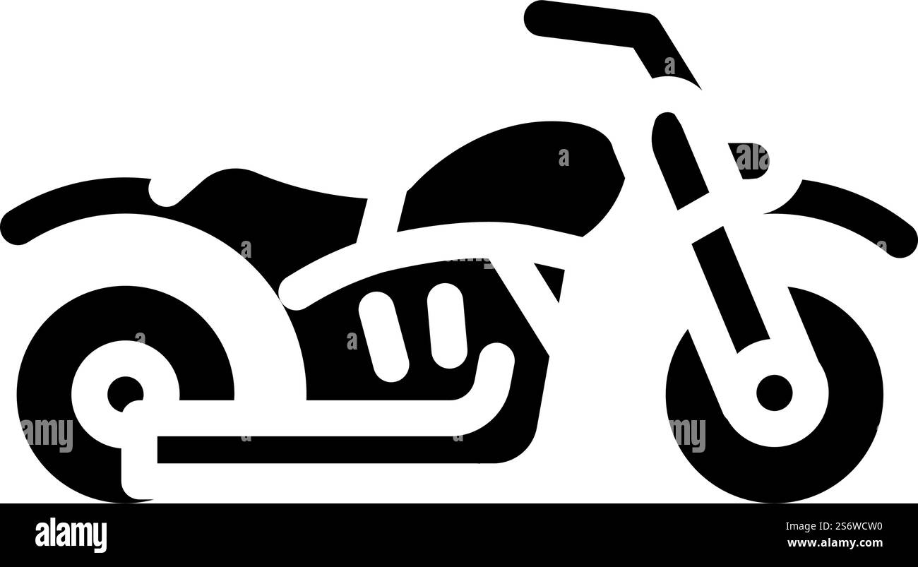 vettore icona glifo trasporto motociclette. cartello per il trasporto motociclistico. illustrazione nera del simbolo del contorno isolato. illustrazione vettoriale icona glifo per il trasporto della motocicletta Illustrazione Vettoriale