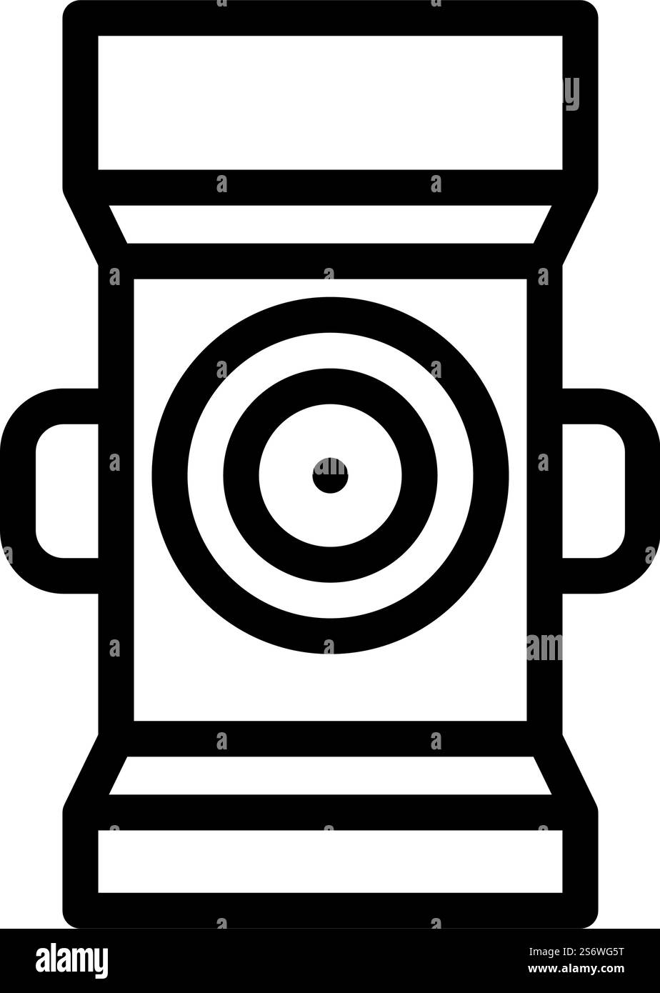 tappetino per vettore icona linea ram. tappetino per il cartello del pistone. illustrazione nera del simbolo del contorno isolato. tappetino per l'illustrazione vettoriale dell'icona della linea del pistone Illustrazione Vettoriale