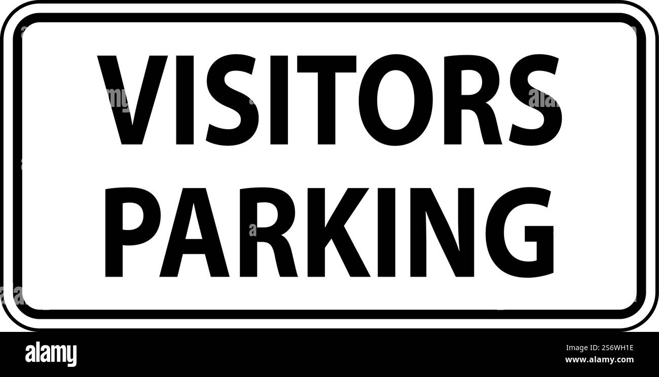 Cartello di parcheggio visitatori su sfondo bianco Illustrazione Vettoriale