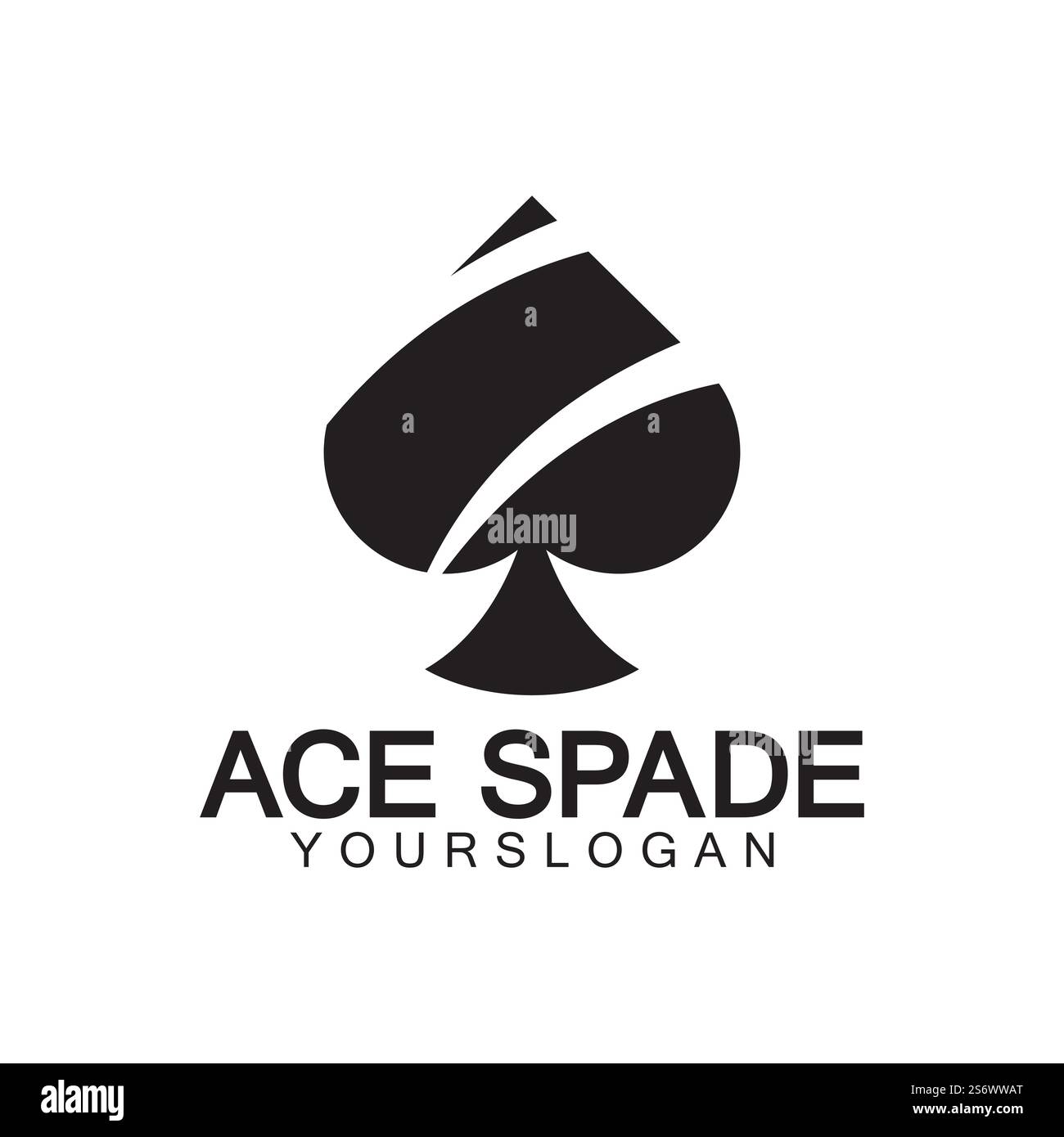 Design del logo ACE of Spades. Icona relativa piatta per applicazioni Web e mobili. Può essere utilizzato come logo, pittogramma, icona, elemento infografico. Illustrazione. Illustrazione Vettoriale