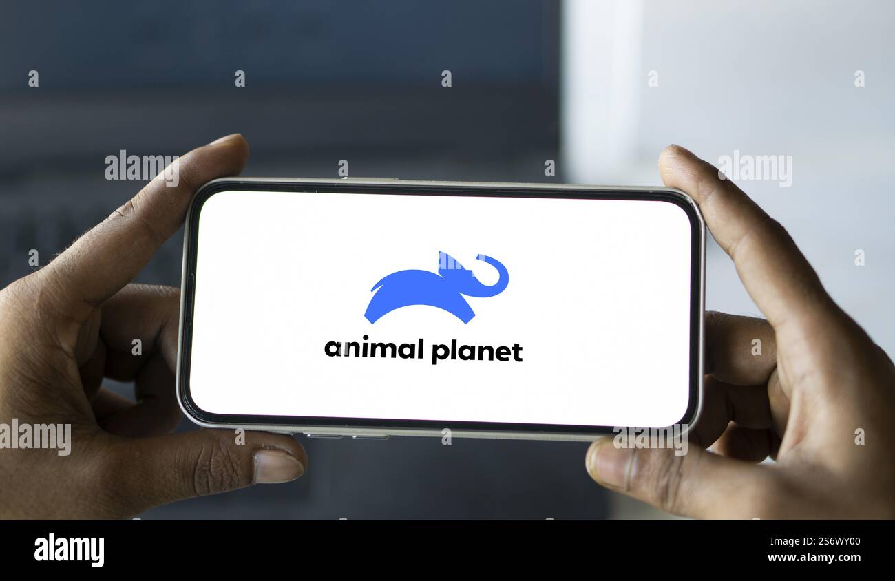 Il logo Animal Planet viene visualizzato sullo smartphone Foto Stock