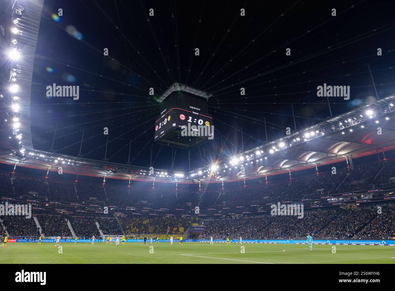 Francoforte, Germania. 17 gennaio 2025. Francoforte, Germania, 17 gennaio 2025: Eintracht Frankfurt Stadion durante la partita di calcio 1.Bundesliga tra Eintracht Francoforte e Borussia Dortmund al Deutsche Bank Park di Francoforte, Germania Philipp Kresnik (Philipp Kresnik/SPP) crediti: SPP Sport Press Photo. /Alamy Live News Foto Stock