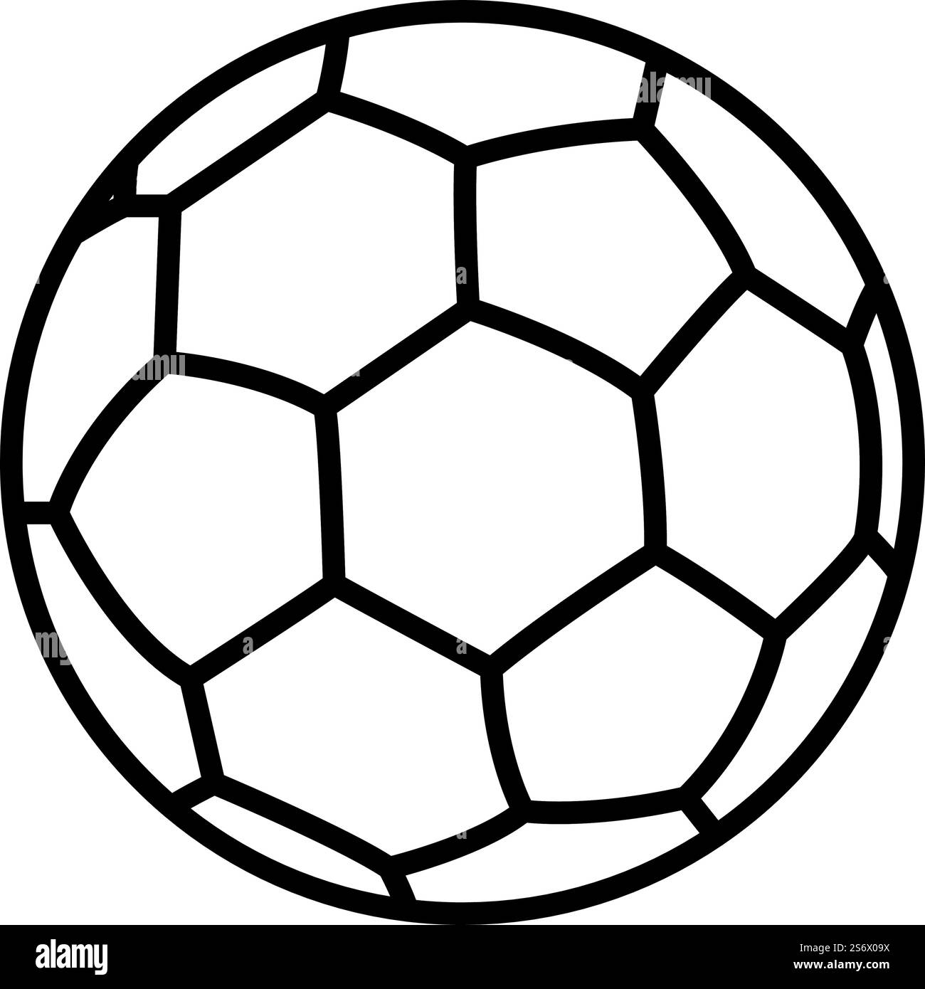 Icona di pallone da calcio. Design di contorni in grassetto con larghezza traccia modificabile. Illustrazione vettoriale. Illustrazione Vettoriale