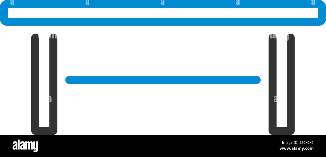 Icona Tavolino. Contorno grassetto modificabile con disegno riempimento colore. Illustrazione vettoriale. Illustrazione Vettoriale