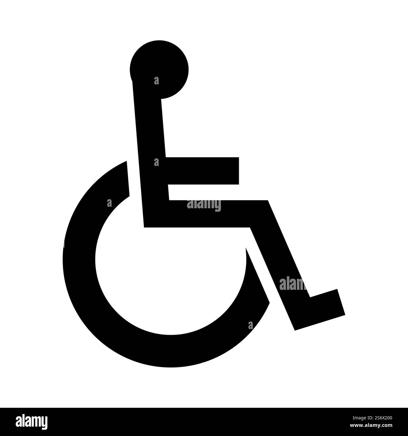 Cartello per parcheggio accessibile con sedia a rotelle su sfondo bianco Illustrazione Vettoriale
