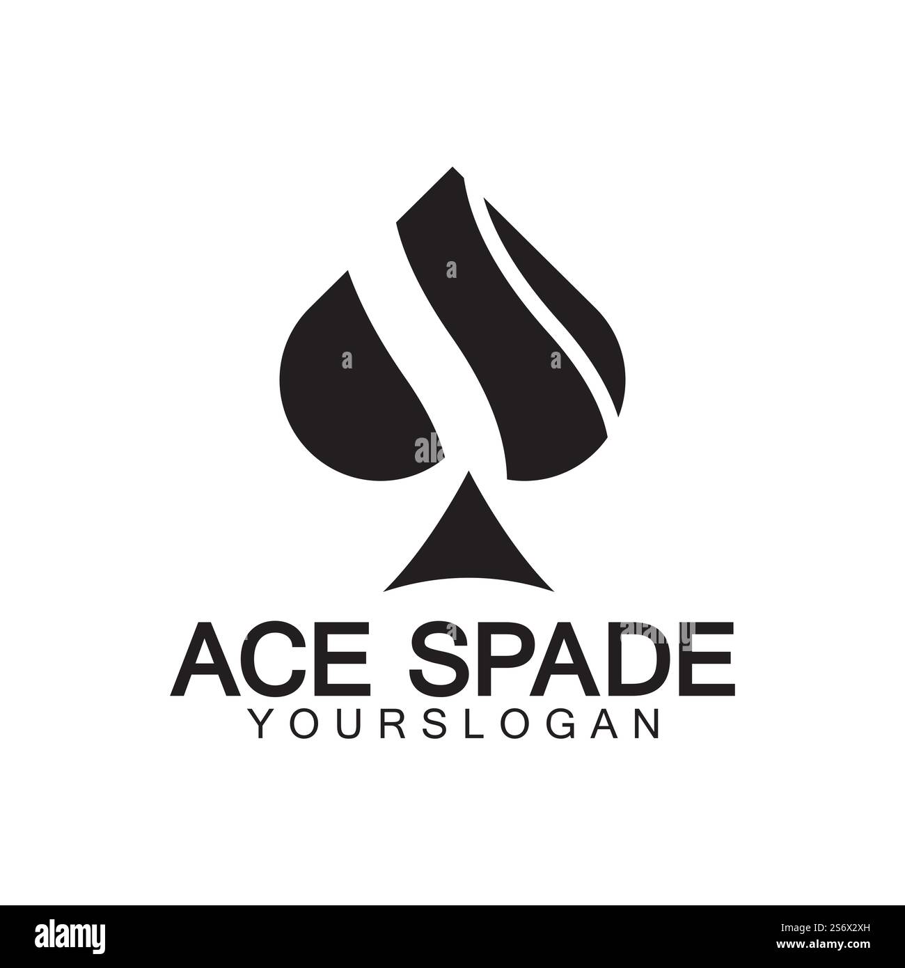 Design del logo ACE of Spades. Icona relativa piatta per applicazioni Web e mobili. Può essere utilizzato come logo, pittogramma, icona, elemento infografico. Illustrazione. Illustrazione Vettoriale