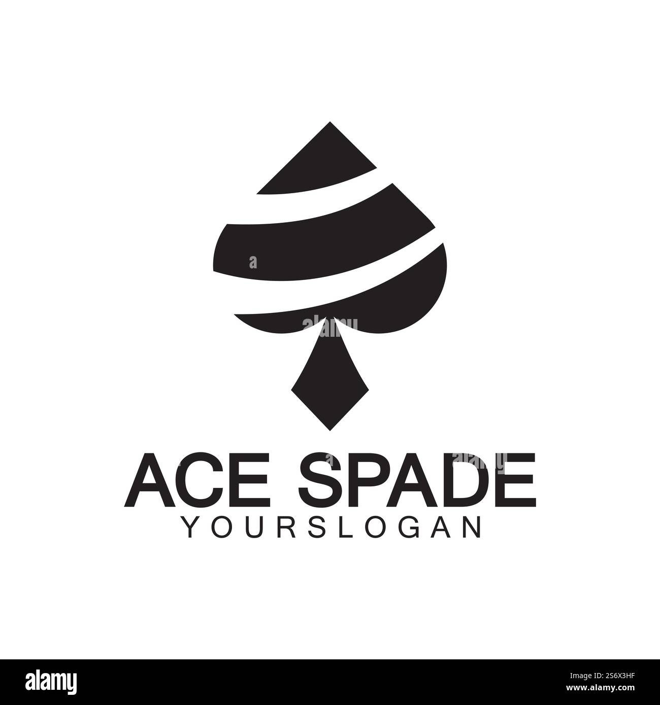 Design del logo ACE of Spades. Icona relativa piatta per applicazioni Web e mobili. Può essere utilizzato come logo, pittogramma, icona, elemento infografico. Illustrazione. Illustrazione Vettoriale